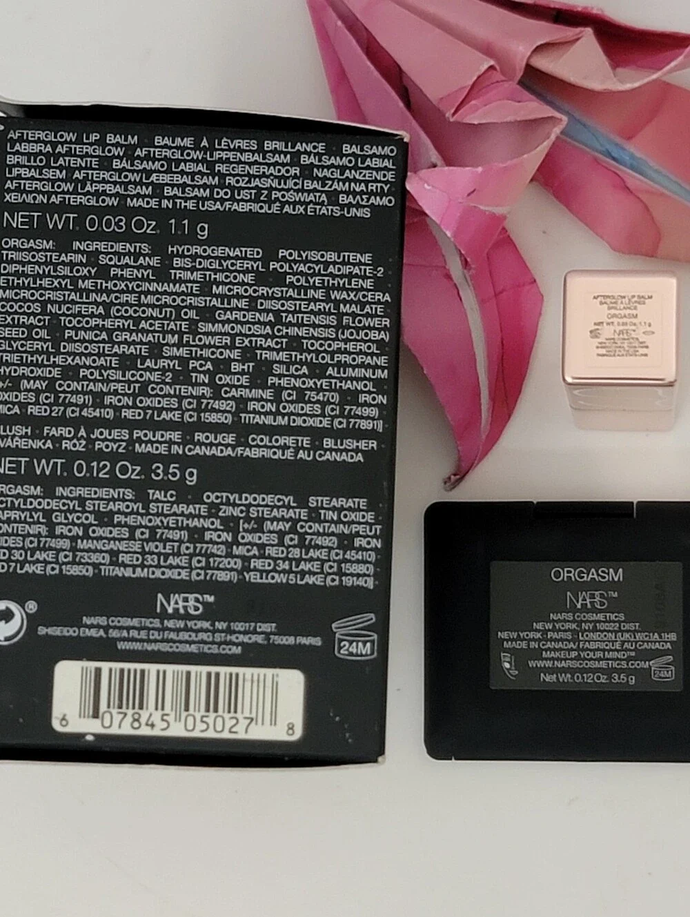 Nars Softcore 5027 Afterglow Lip Balm/Blush Orgasm